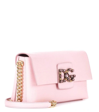 Shop Dolce & Gabbana Dg Millennials Leather Shoulder Bag In Pink
