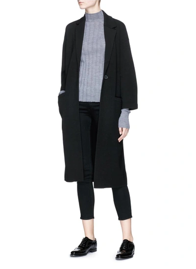 Shop Theory Mock Neck Wool Rib Knit Sweater