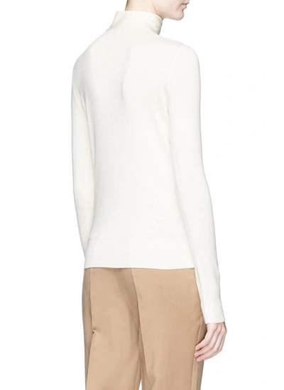 Shop Theory Button Collar Cutout V-neck Silk Blend Sweater
