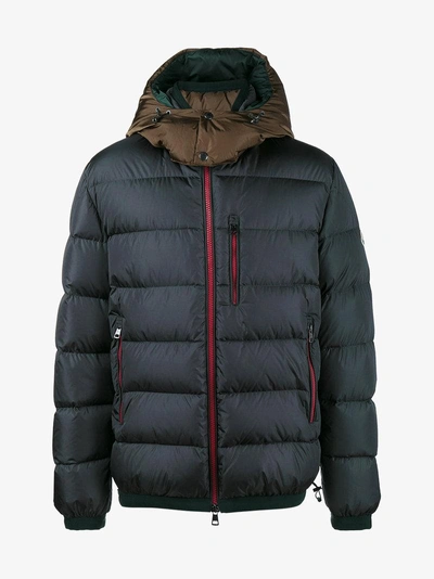 Shop Moncler Quilted Feather Down Jacket In Grey
