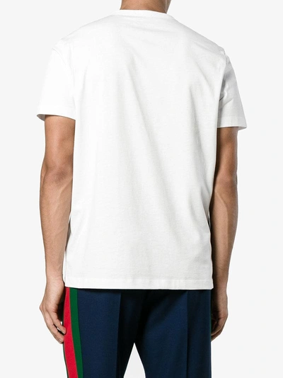 Shop Moncler White T Shirt With Logo Appliqué
