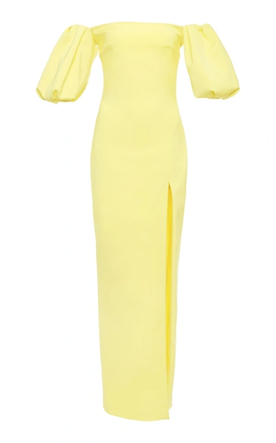 Shop Cushnie Et Ochs Reina Off-the-shoulder Gown In Yellow
