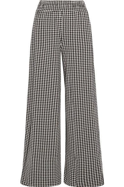 Shop By Malene Birger Belliz Houndstooth Knitted Wide-leg Pants In Black