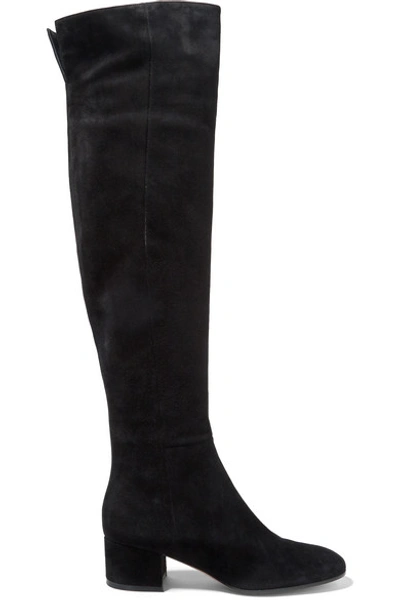 Shop Gianvito Rossi 45 Suede Over-the-knee Boots
