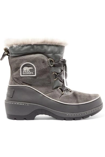 Shop Sorel Torino Waterproof Suede, Shell And Leather Ankle Boots In Gray