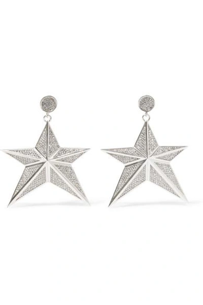 Shop Magda Butrym Starr Silver-tone Crystal Earrings