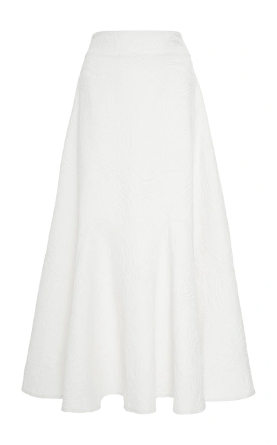 Shop Beaufille Alya Flare Midi Skirt In White