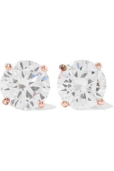 Shop Kenneth Jay Lane Rhodium-plated Cubic Zirconia Earrings In Rose Gold