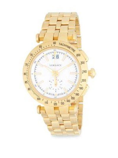 Shop Versace Quartz Bracelet Watch In Gold