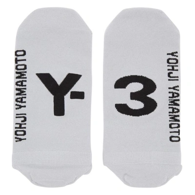 Shop Y-3 Grey Logo Invisible Socks In Sheer Grey