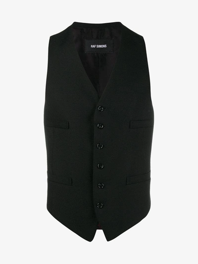 Shop Raf Simons Black Classic Waistcoat