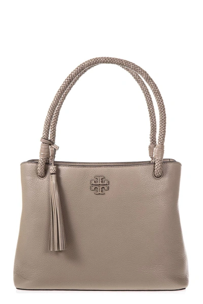 Shop Tory Burch Taylor Triple Leather Tote In Soft Clay