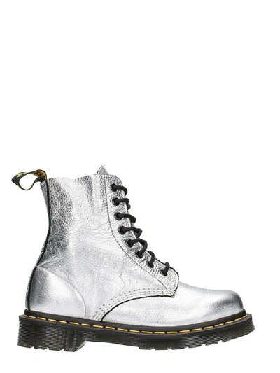 Shop Dr. Martens' Metal Silver Leather Boots