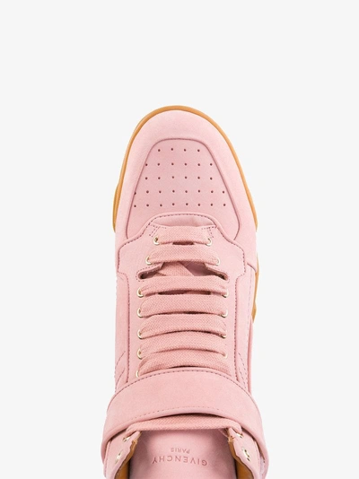 Shop Givenchy Pink Suede Tyson Mid Top Sneakers In Pink & Purple