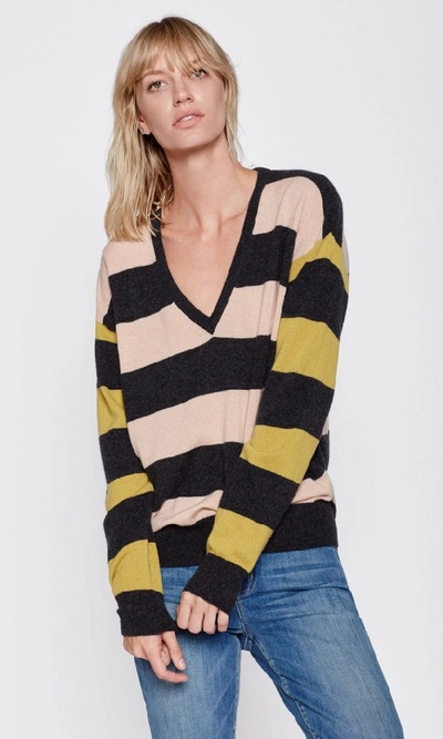 Shop Equipment Lucinda Cashmere Sweatshirt In French Nude Stripe