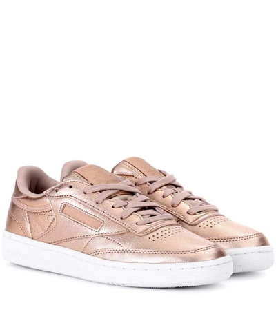 Shop Reebok Club C 85 Leather Sneakers In Pearl Met