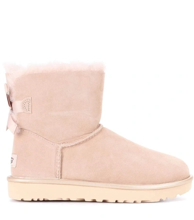Shop Ugg Mini Bailey Bow Ii Suede Ankle Boots In Dri