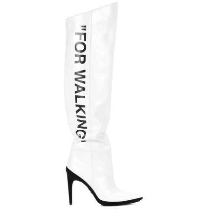Shop Off-white Leather Boots In White