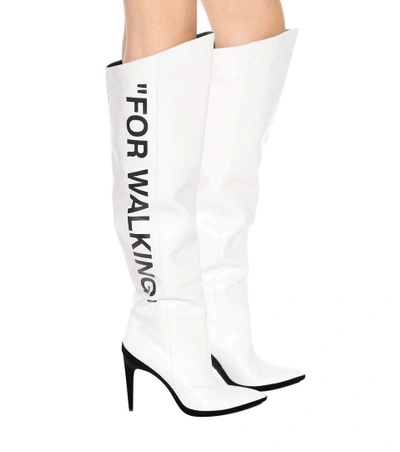 Shop Off-white Leather Boots In White