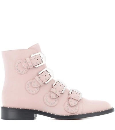 Shop Givenchy Elegant Leather Ankle Boots In Pink
