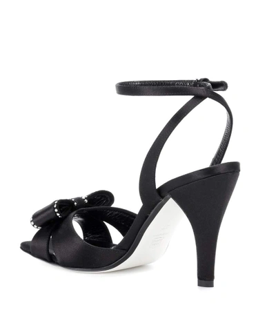 Shop Loewe Embellished Satin Sandals In Black