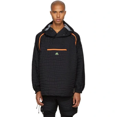 Shop Adidas By Kolor Adidas X Kolor Black Nylon Embossed Jacket