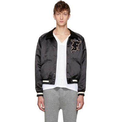 Fear Of God Fifth Collection Manuel Satin Bomber Jacket In Black