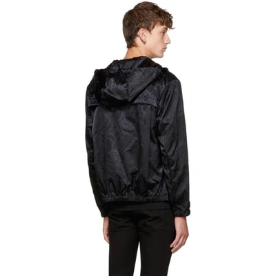 Shop Versace Black Liberty Jacquard Windbreaker Jacket In A408 Black