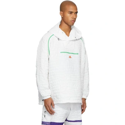Shop Adidas By Kolor Adidas X Kolor White Nylon Embossed Jacket