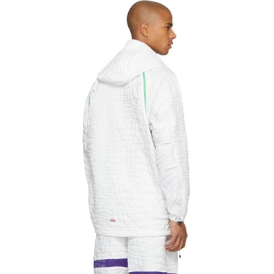 Shop Adidas By Kolor Adidas X Kolor White Nylon Embossed Jacket