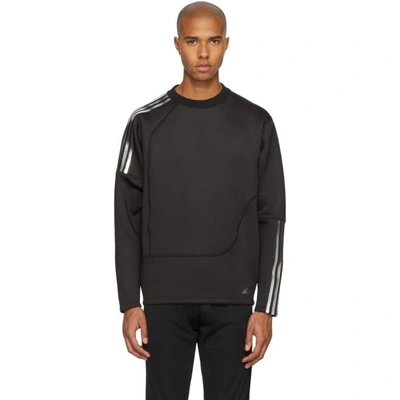 Shop Adidas By Kolor Adidas X Kolor Black Spacer Crew Sweatshirt