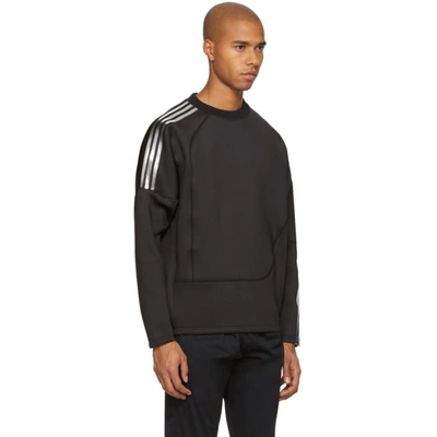 Shop Adidas By Kolor Adidas X Kolor Black Spacer Crew Sweatshirt