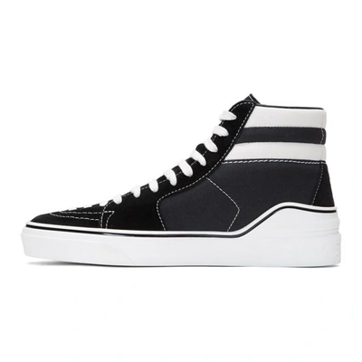 Shop Givenchy Black Suede And Canvas Mid-top Sneakers In 004 Black/white