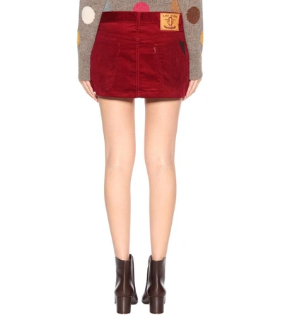 Shop Marc Jacobs Corduroy Mini Skirt In Red