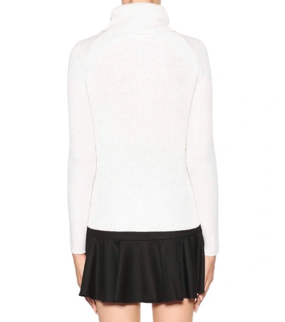 Shop Veronica Beard Pearson Button Merino Wool Sweater In White