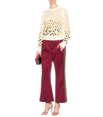 Shop Marc Jacobs Embellished Wool And Cashmere Sweater In Ivory