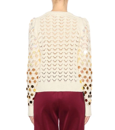Shop Marc Jacobs Embellished Wool And Cashmere Sweater In Ivory