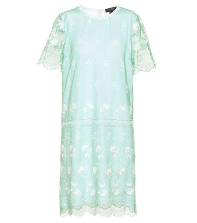 Shop Burberry Embroidered Tulle T-shirt Dress In Green