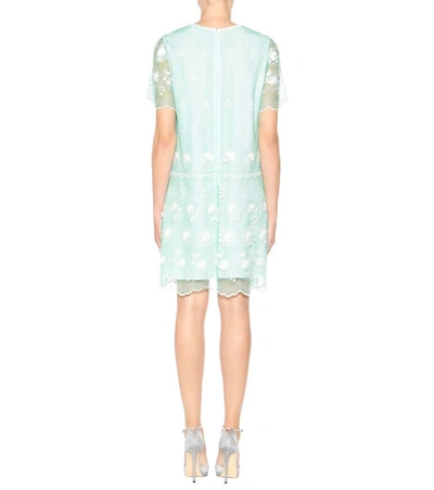 Shop Burberry Embroidered Tulle T-shirt Dress In Green