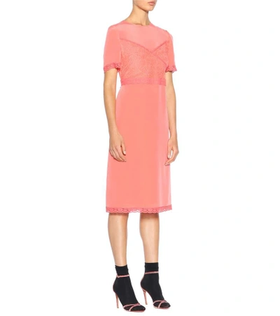 Shop Burberry Silk-marocain Dress In Pink