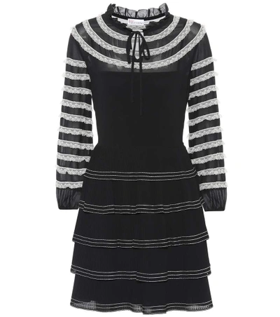 Shop Red Valentino Long-sleeved Minidress In Black
