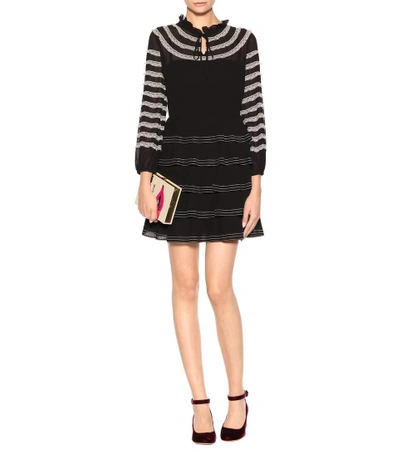 Shop Red Valentino Long-sleeved Minidress In Black