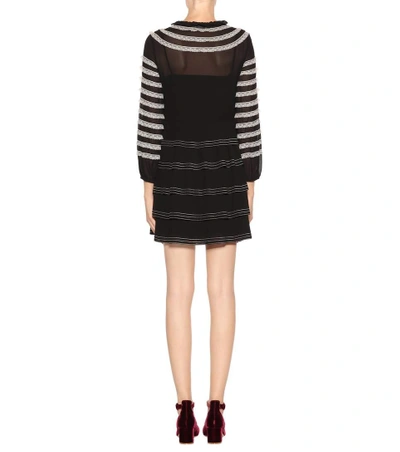 Shop Red Valentino Long-sleeved Minidress In Black