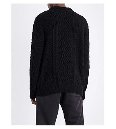 Shop Yeezy Season 5 Chunky-knit Wool-blend Sweater In Ink