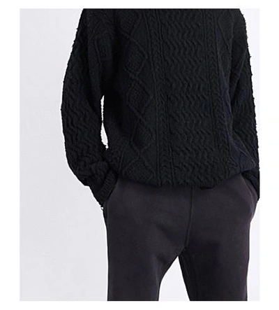 Shop Yeezy Season 5 Chunky-knit Wool-blend Sweater In Ink