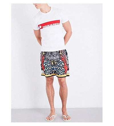 Shop Dsquared2 Tiger-print Swim Shorts In Multi