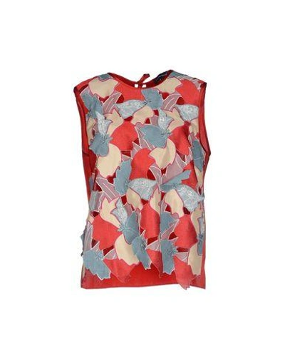 Shop Jonathan Saunders Tops In Red