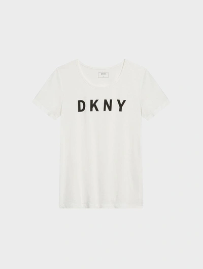 Shop Dkny Classic Box Logo Tee In White