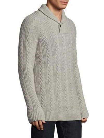 Shop Barbour Cable-knit Wool Shawl Jumper In Fog