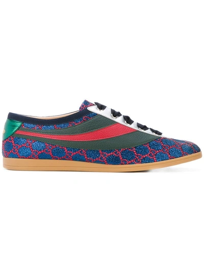 Shop Gucci Falacer Lurex Gg Sneaker With Web